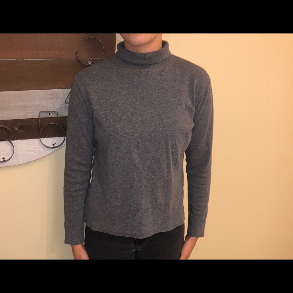 Petite sophisticate grey turtleneck